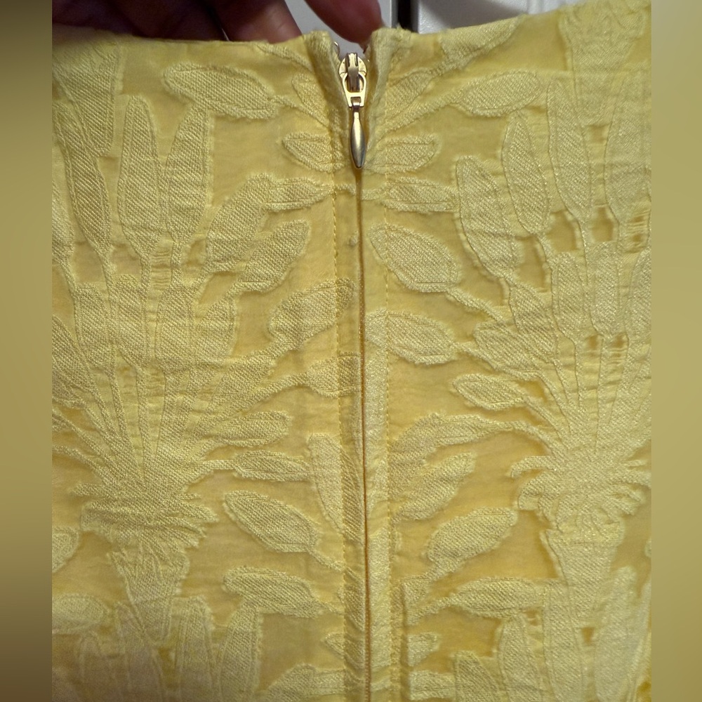 NWT Lilly Pulitzer Kavianna Dress Color: Finch Yellow Stacked Palm Burnout SZ 10 - Picture 8 of 11